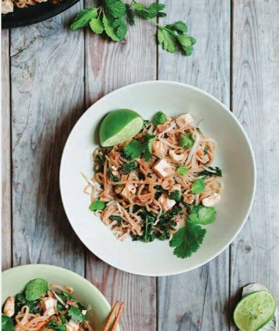 Kale and daikon Pad Thai